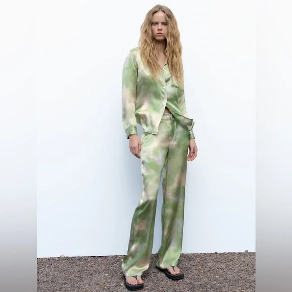 Zara Pants Jumpsuits Zara Limited Edition Tie Dye Silk